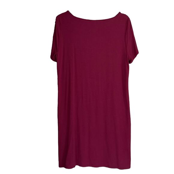 J.Jill Wearever Collection Wine Basketweave Short Sleeve Dress Open Cardigan L - Picture 2 of 7